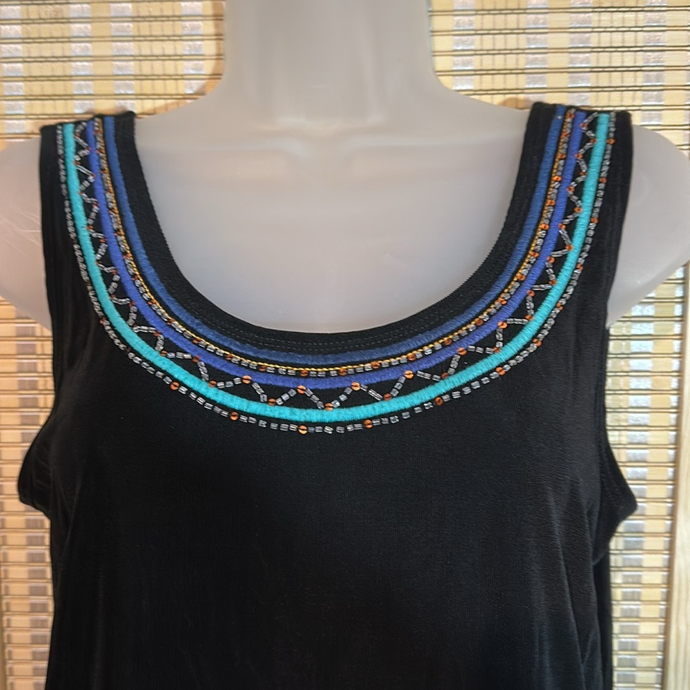 Chico's Travelers Two Piece Black Tank Top With Black Cardigan Sequins Small 1 - Picture 8 of 16